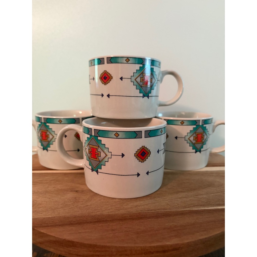 Vintage 1995 Majesticware Sakura Cortez Coffee Mugs Set of 4 NEW
